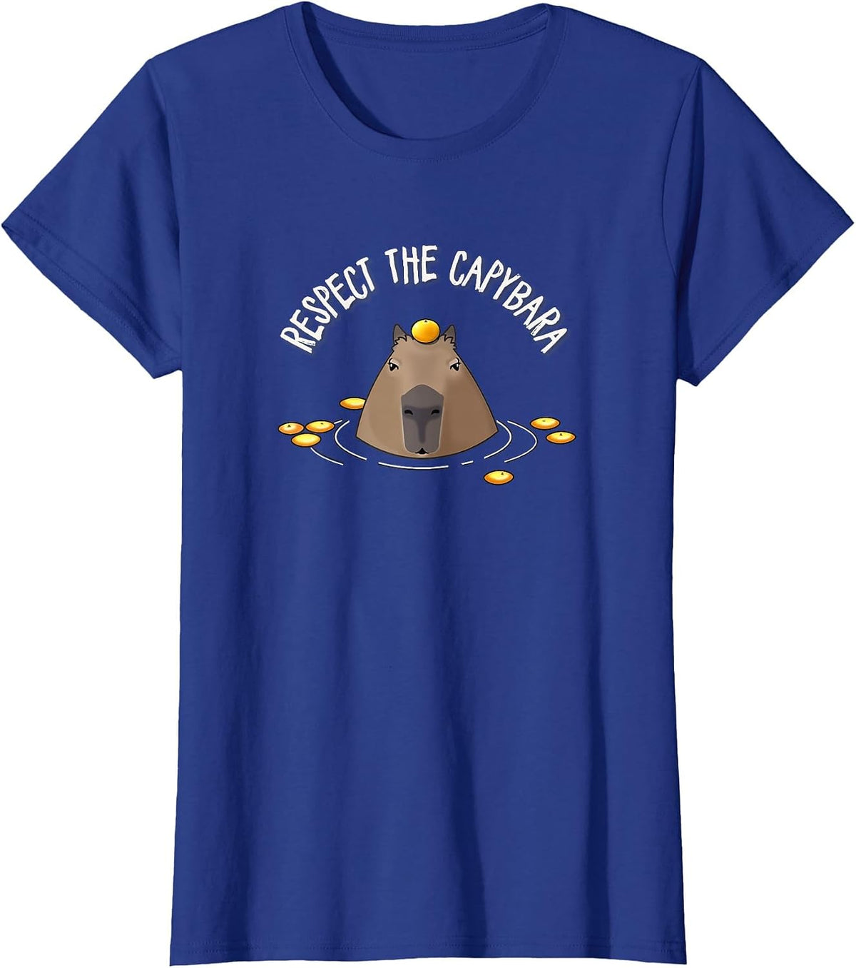 Cute Kids Mens Womens Oranges Meme Lover Respect Capybara T-Shirt - Royal Blue