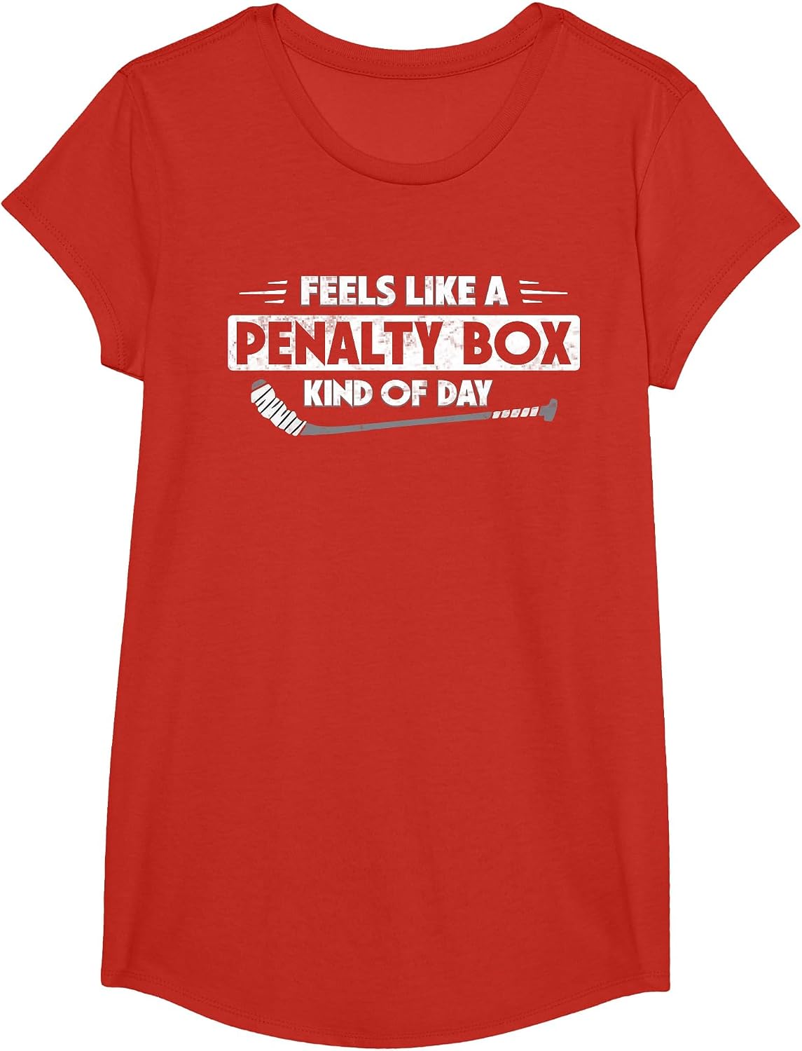 Feels Like A Penalty Box Kind of Day Funny Hockey T-Shirt - Girls Red
