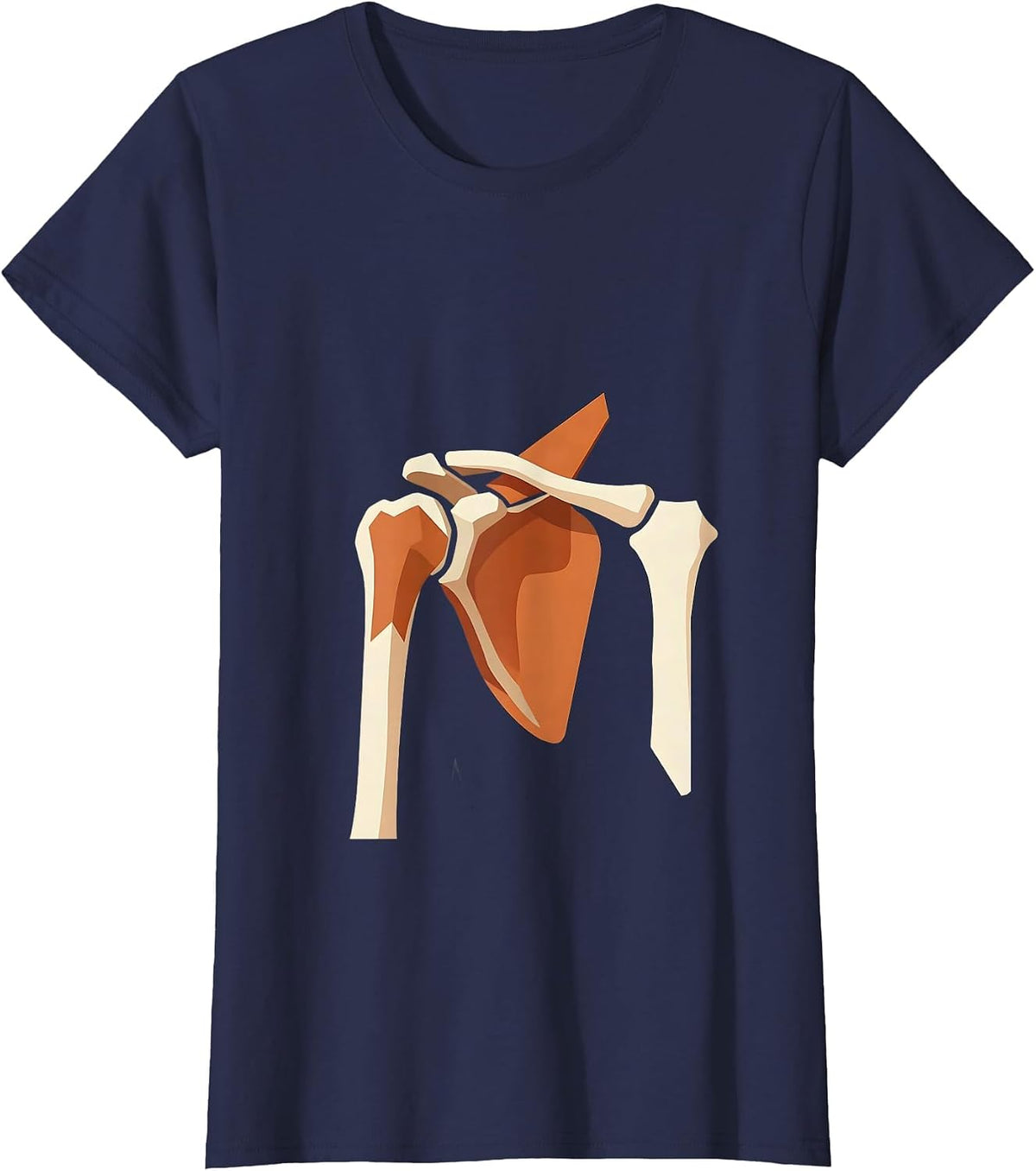 Women's Anatomical Shoulder Muscle Layers Physical Therapy T-Shirt - Navy Blue