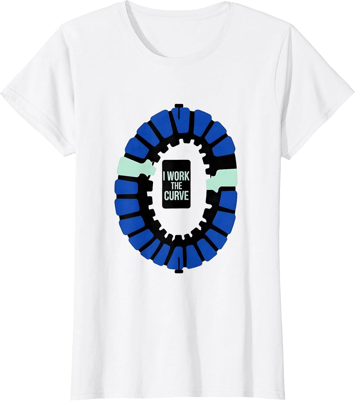Women's I Work The Curve Hard-Edge Chiropractic Spine Humor T-Shirt - White