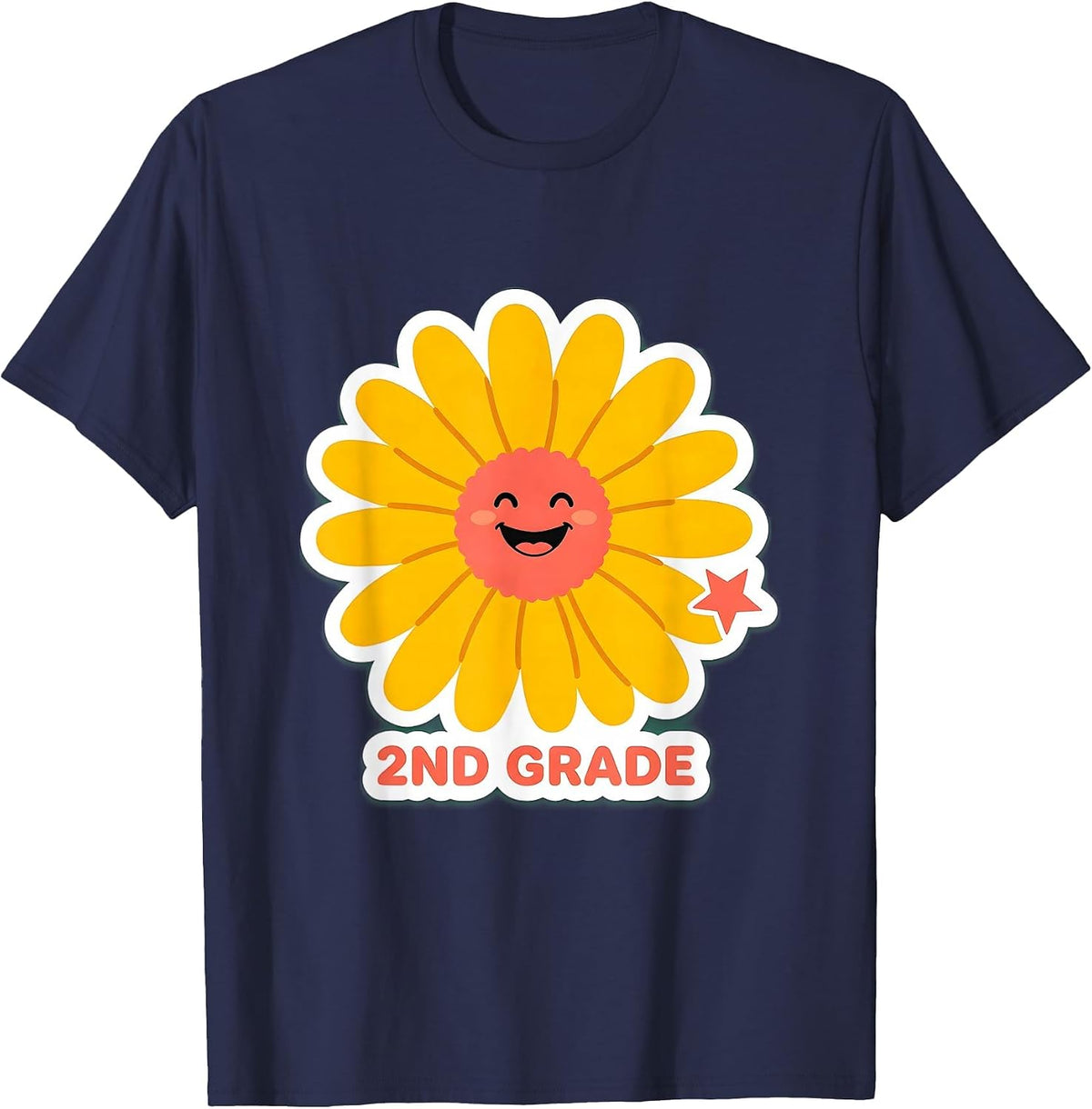 Groovy 2nd Grade Back To School First Day of Second Grade T-Shirt - Navy Blue