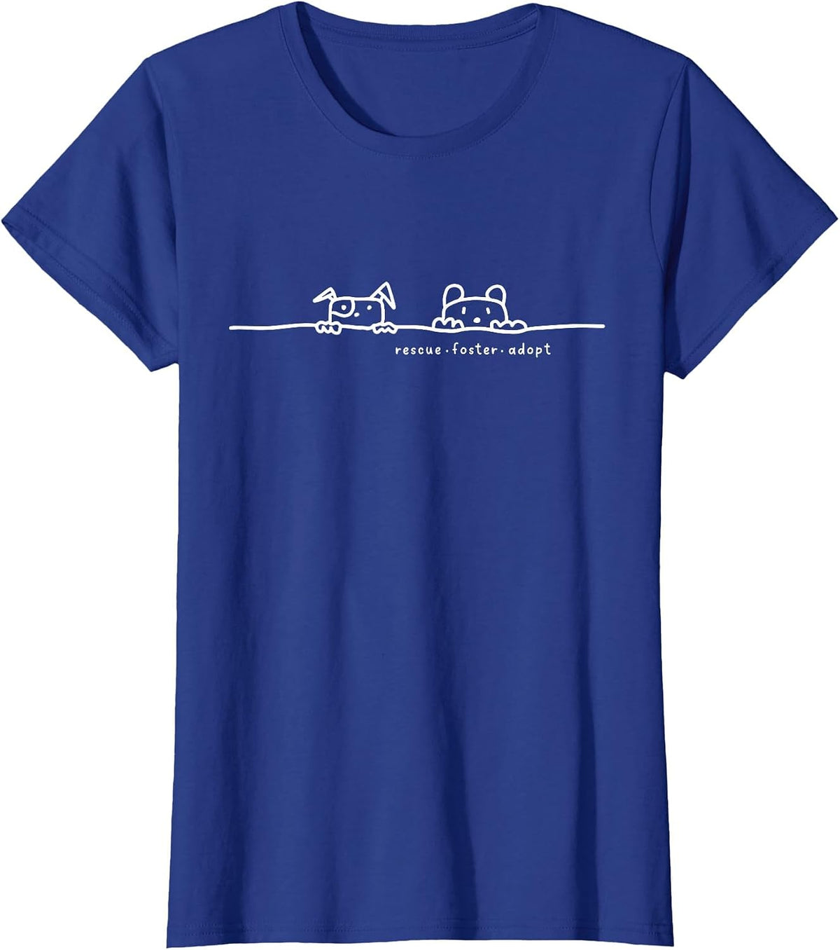 Rescue Foster Adopt Cats and Dogs Art T-Shirt - Royal Blue