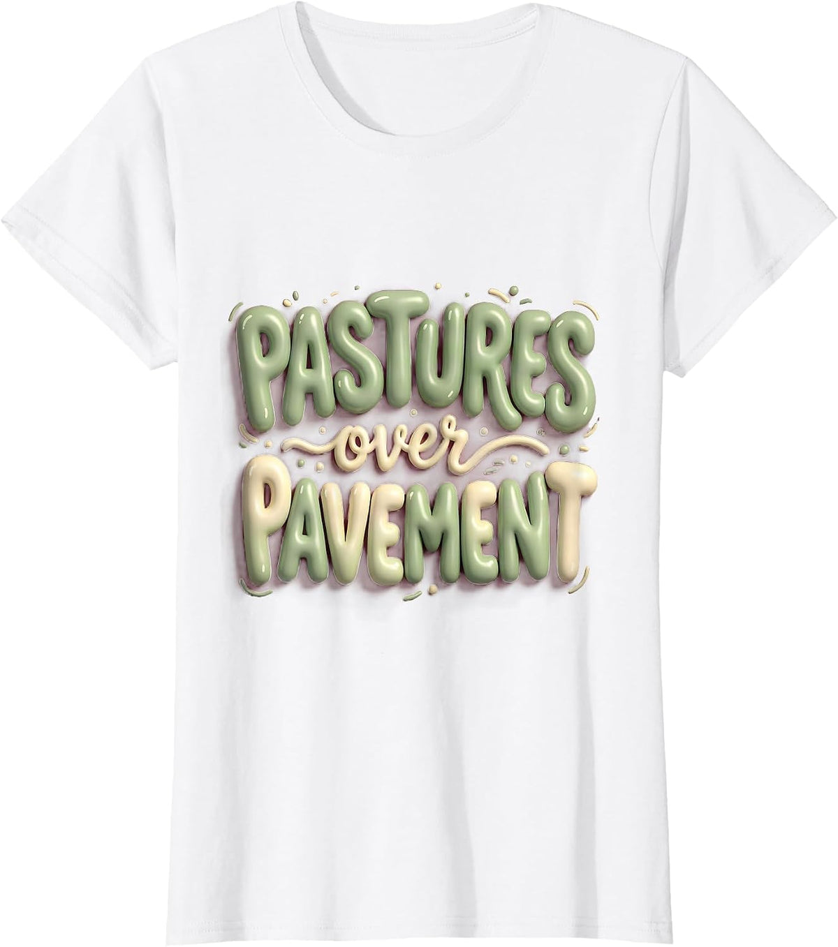 Pastures Over Pavement Country Life Design T-Shirt - White