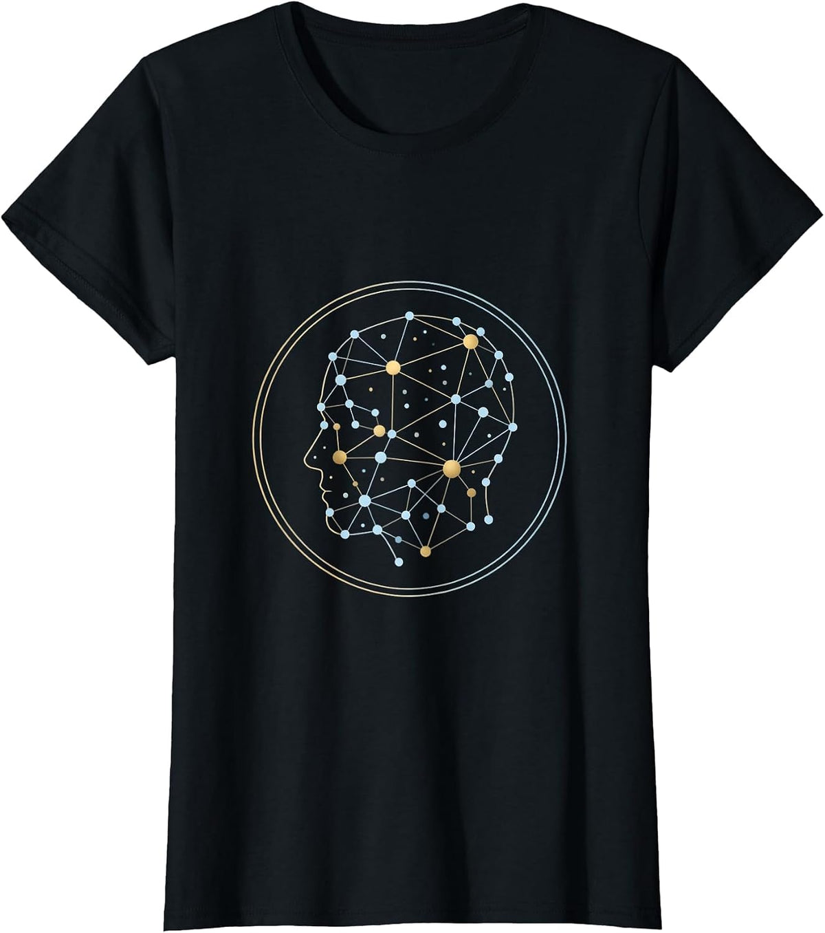 Women's Autism Neural Constellation Glow Graphic T-Shirt - Black