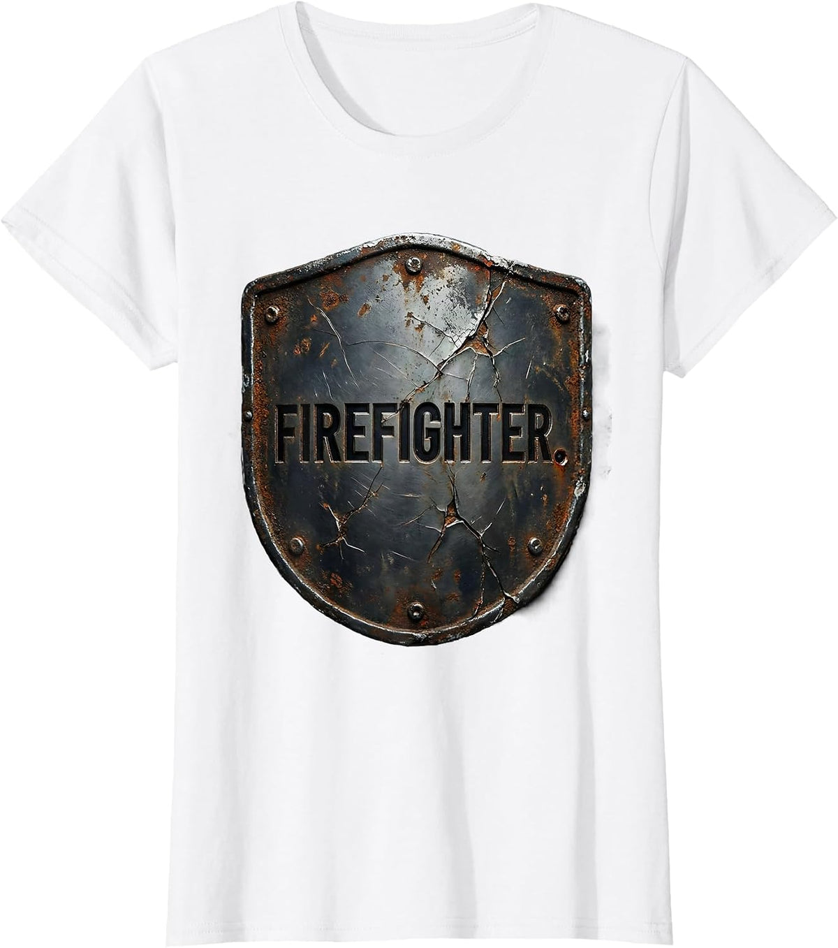 Firefighter Distressed Novelty Statement Humor T-Shirt - White