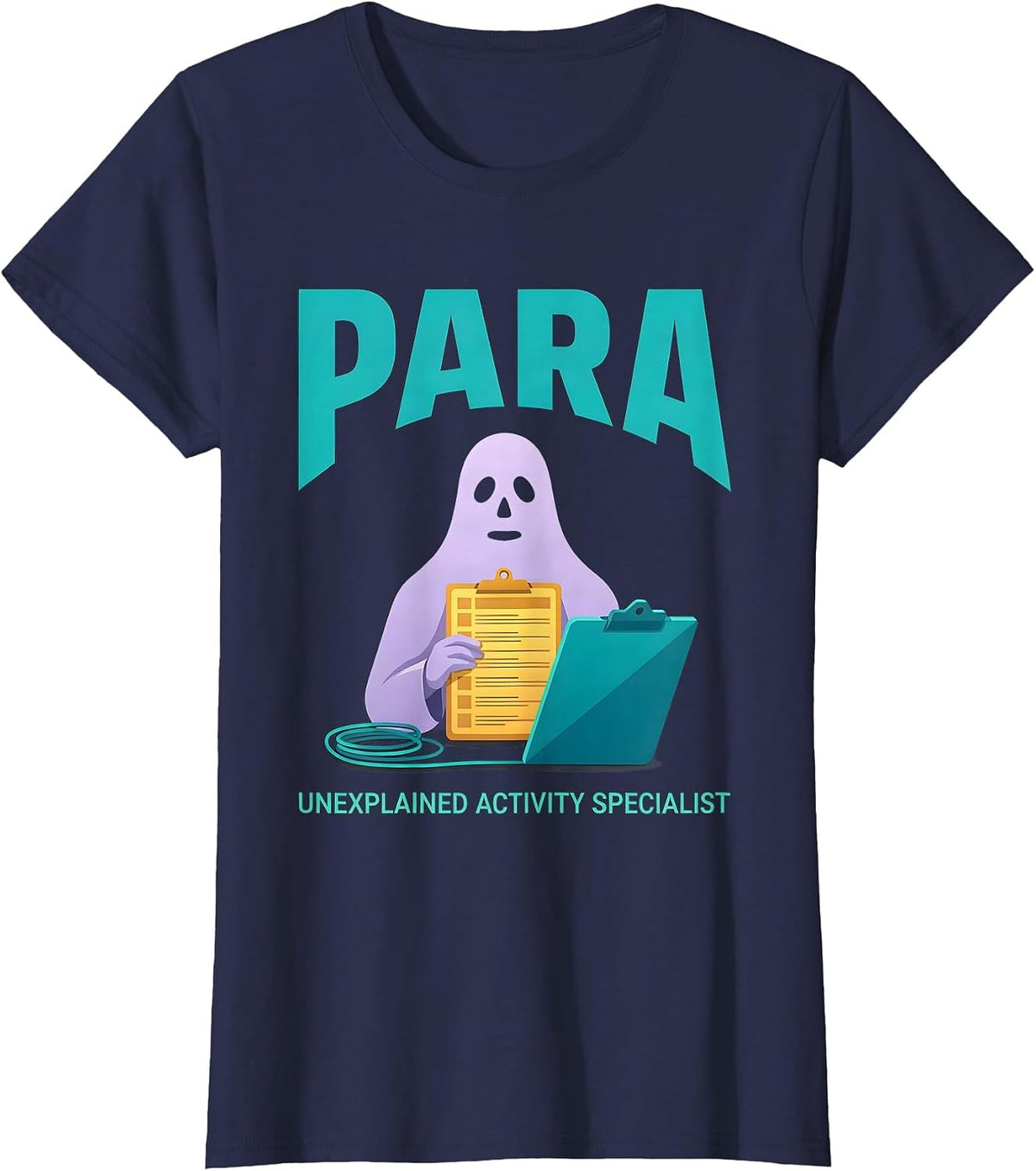 Women's Para, Unexplained Activity Specialist Funny Ghost T-Shirt - Navy Blue