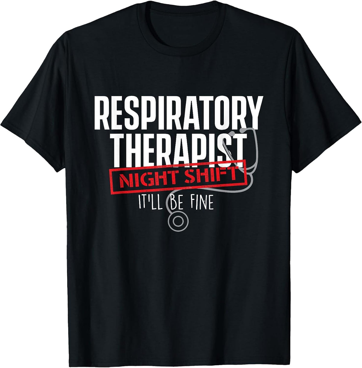 Respiratory Therapist Night Shift Tees T Shirts Lung Therapy Pulmonology Gift - Black