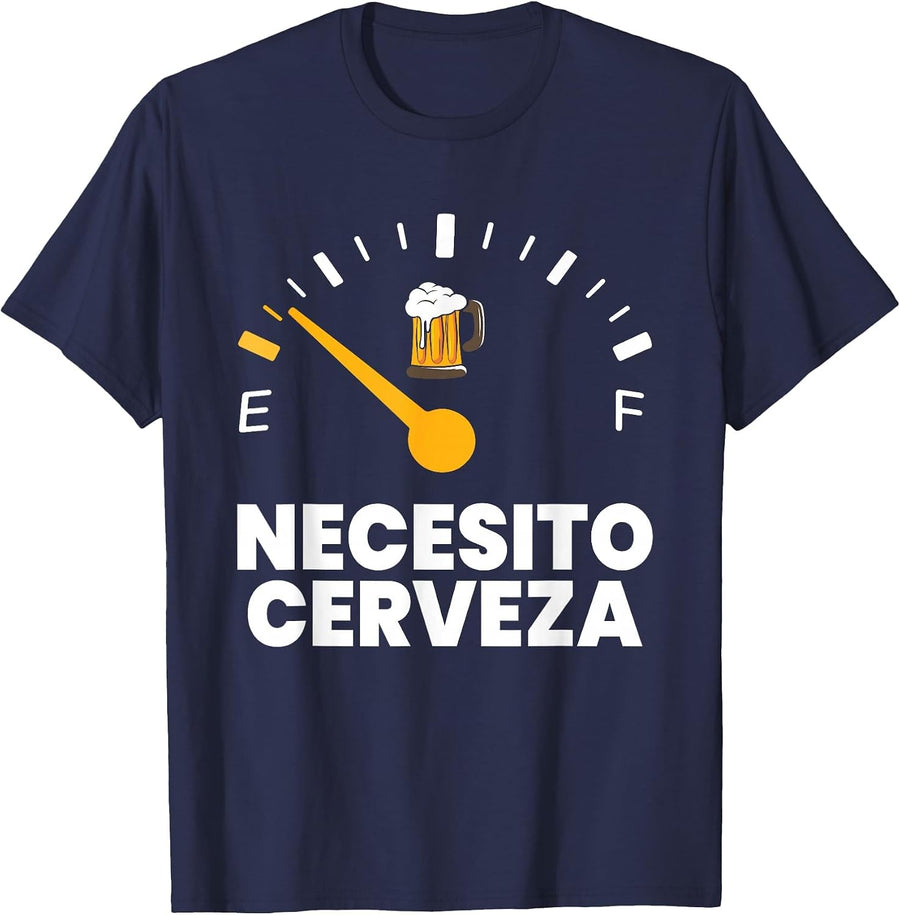 Necesito Cerveza Funny Father’s Day Beer Quote T-Shirt - Navy Blue