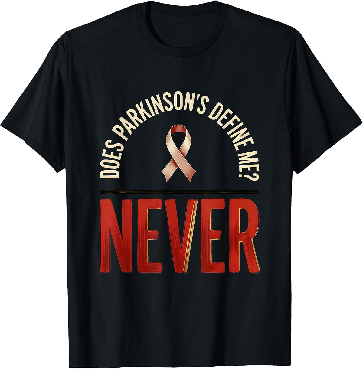 Men's Does Parkinson's Define Me? Never Defiant Dark Humor T-Shirt - Black