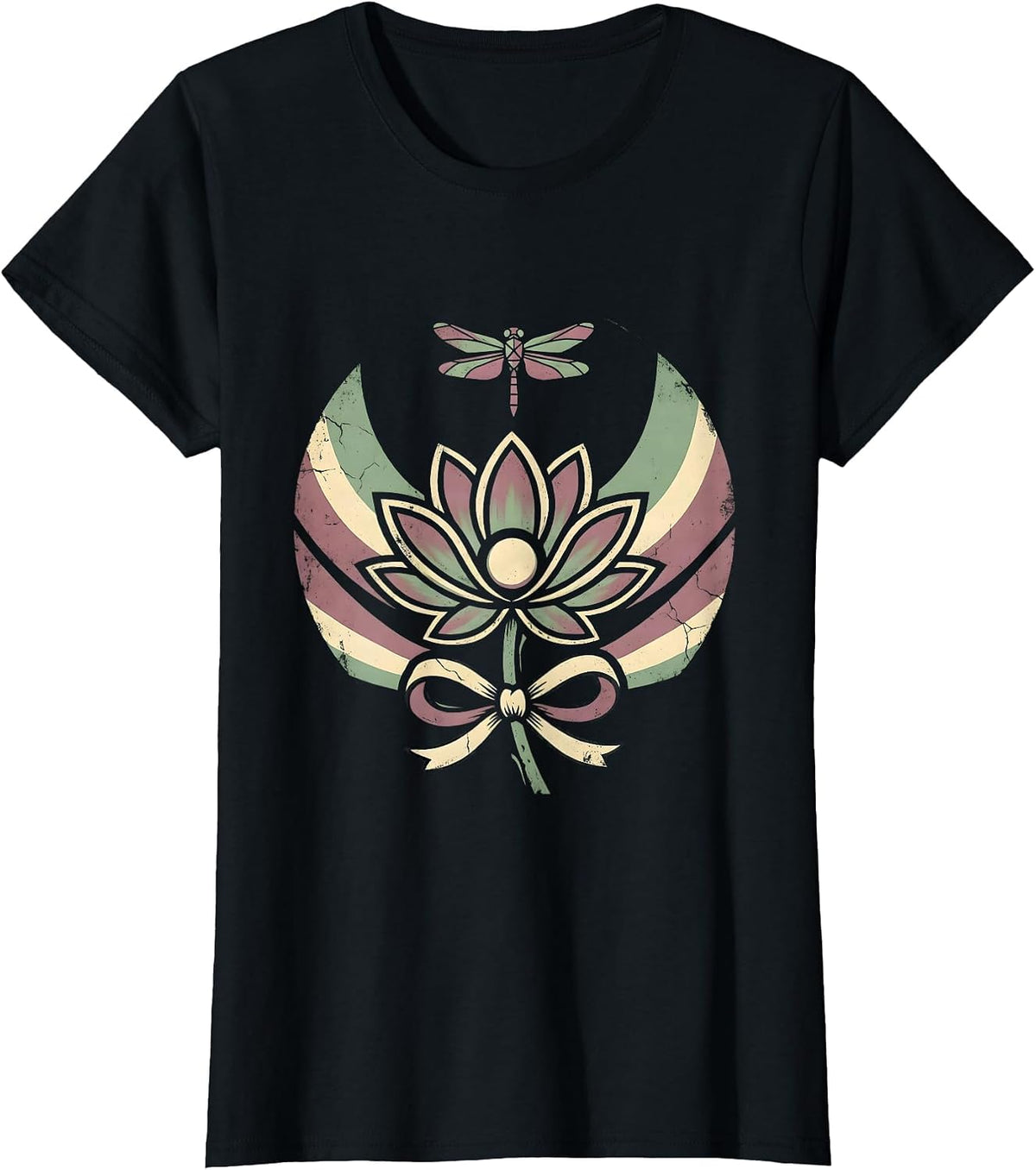 Women's Autism Awareness Meditation Aurora Borealis Design T-Shirt - Black