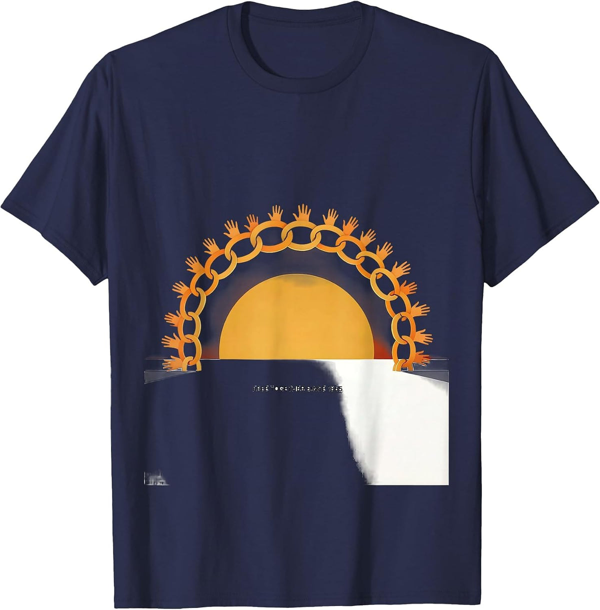 Men's Free Together Since 1865 Minimalist Juneteenth Black Women T-Shirt - Navy Blue