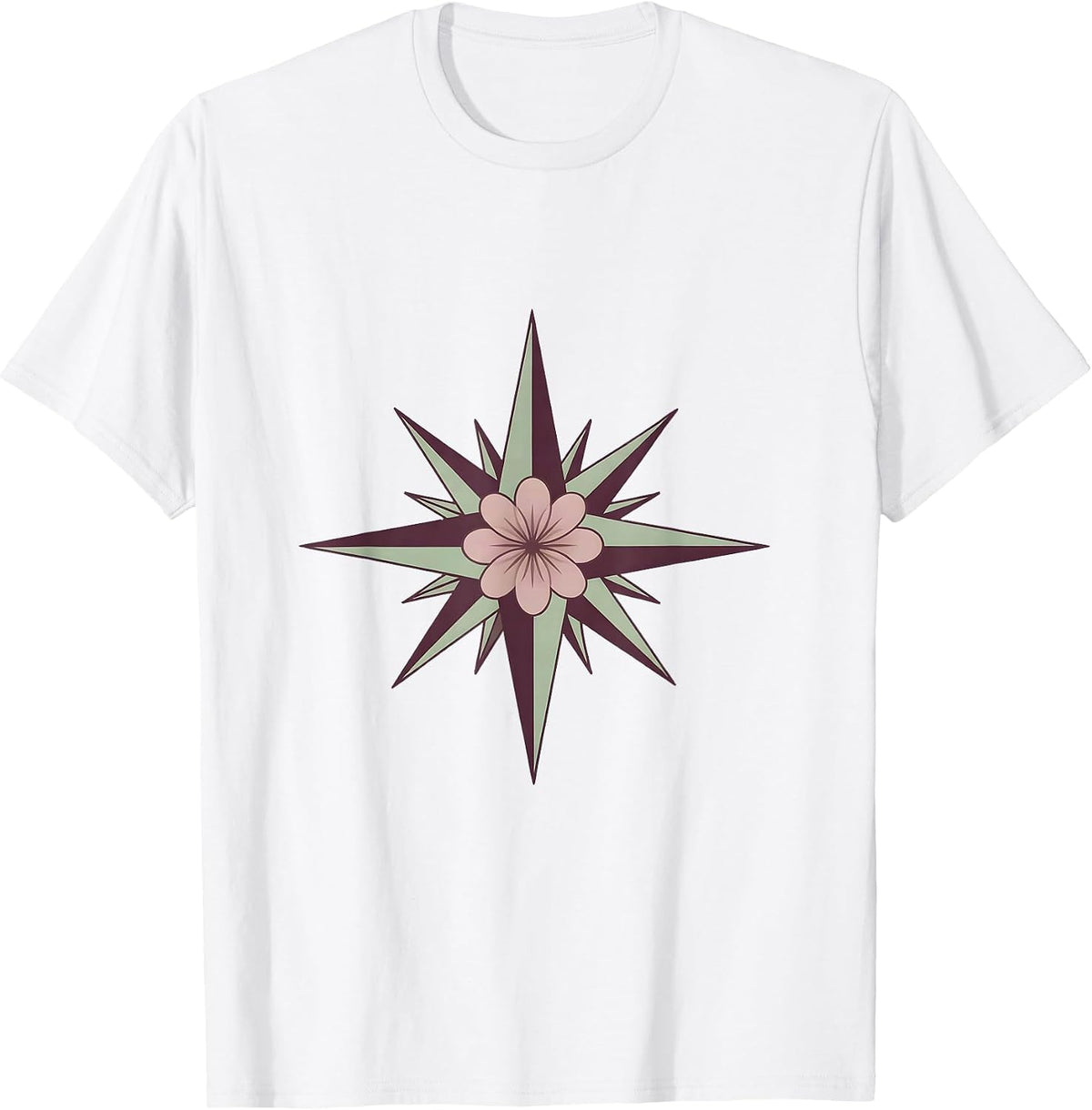 Men's Autism Awareness Floral Compass Rose Graphic T-Shirt - White