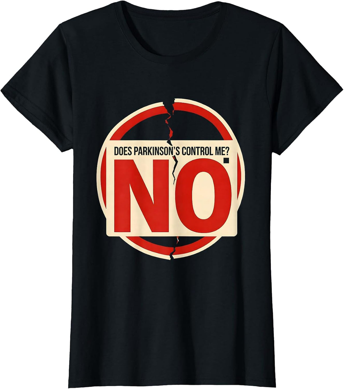 Does Parkinson's Control Me? No Stencil Warrior Support T-Shirt - Black