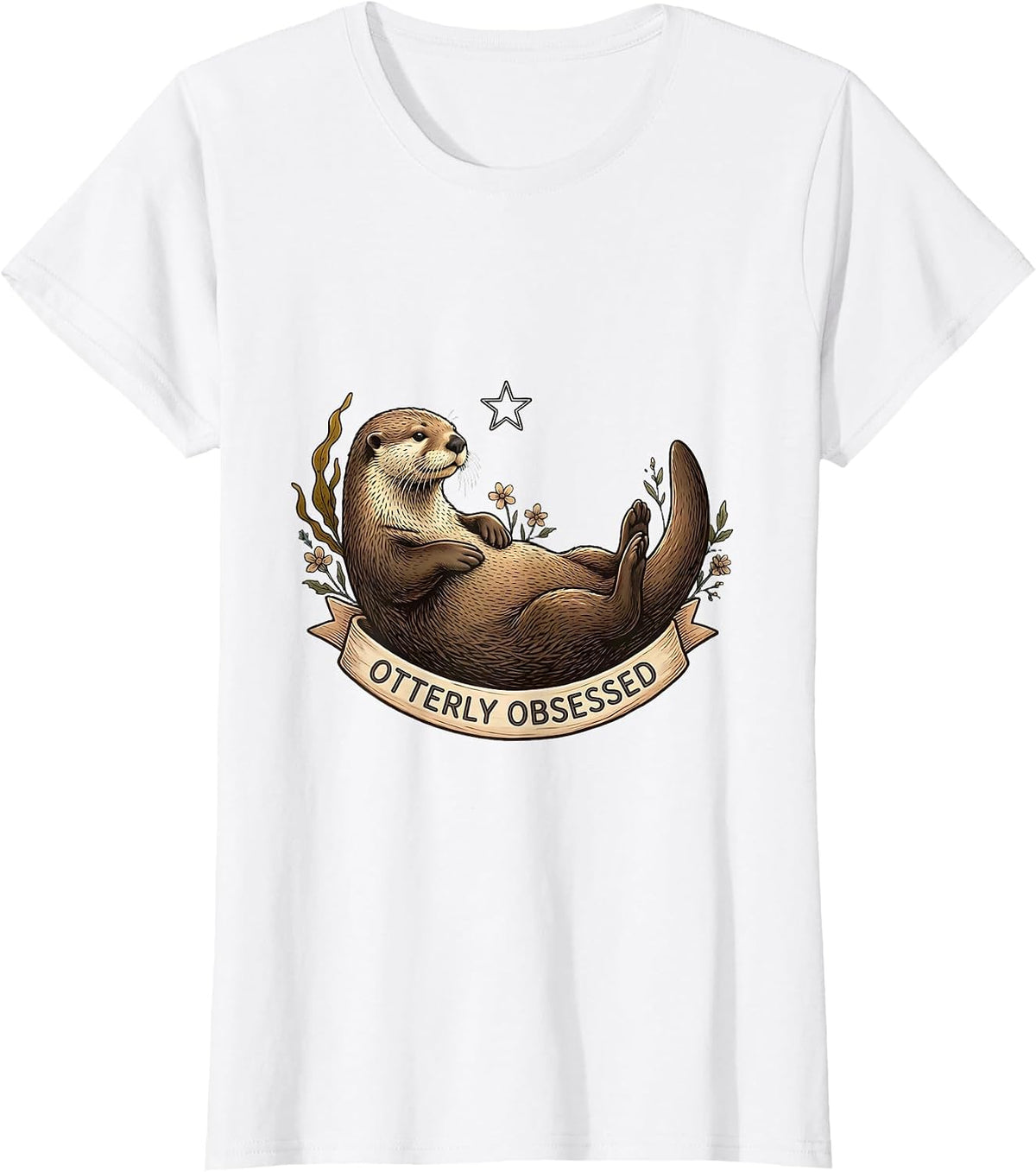 Otterly Obsessed Sea Otter Lover Design T-Shirt - White