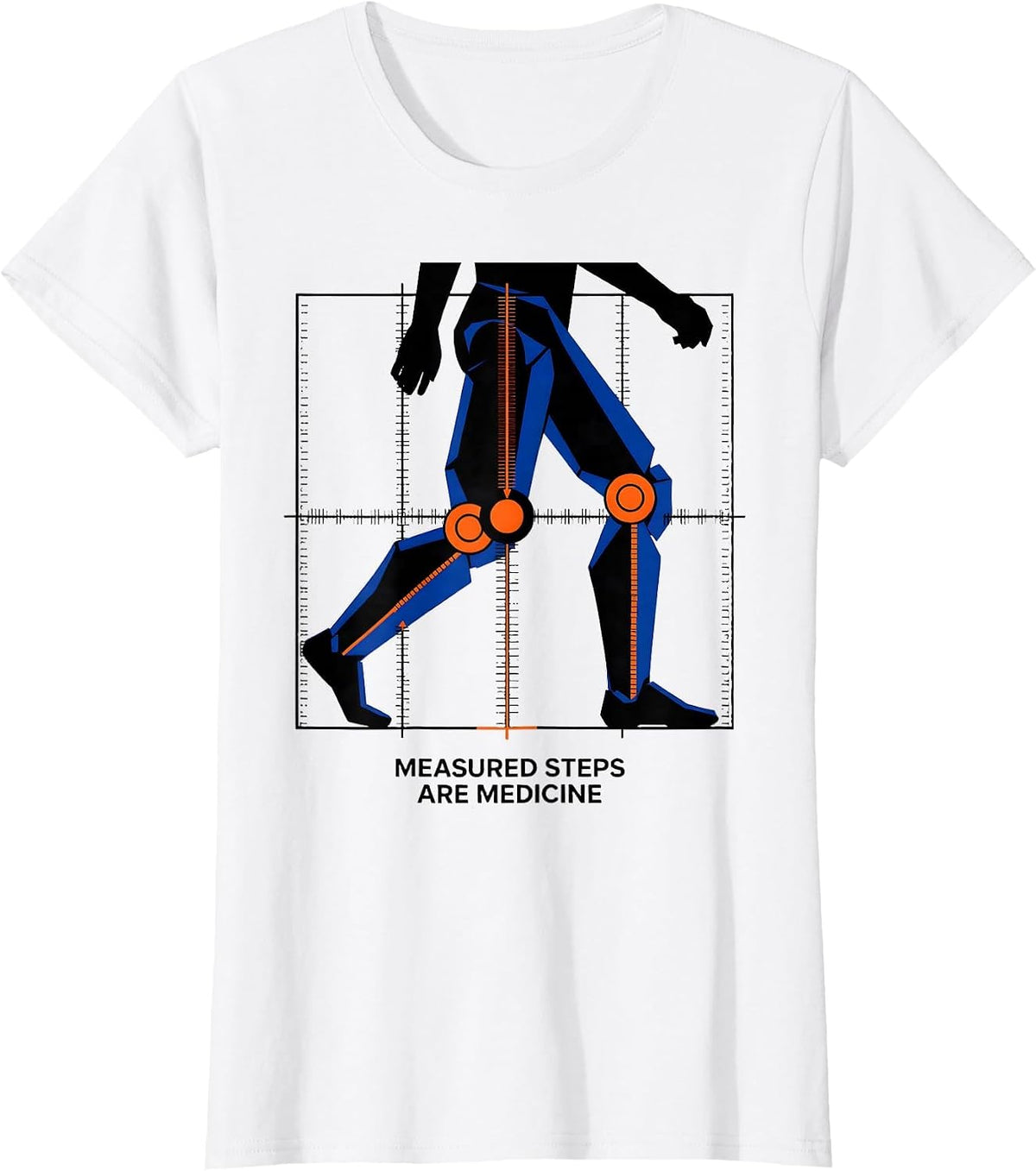 Measured Steps Are Medicine Geometric Physical Therapy PT T-Shirt - White