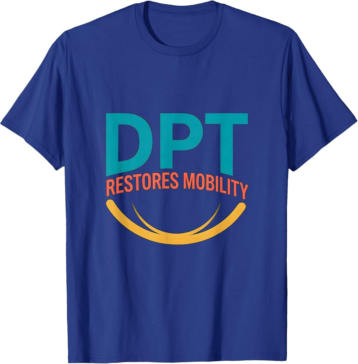 Men's DPT Restores Mobility Flat Vector Physical Therapist T-Shirt - Royal Blue