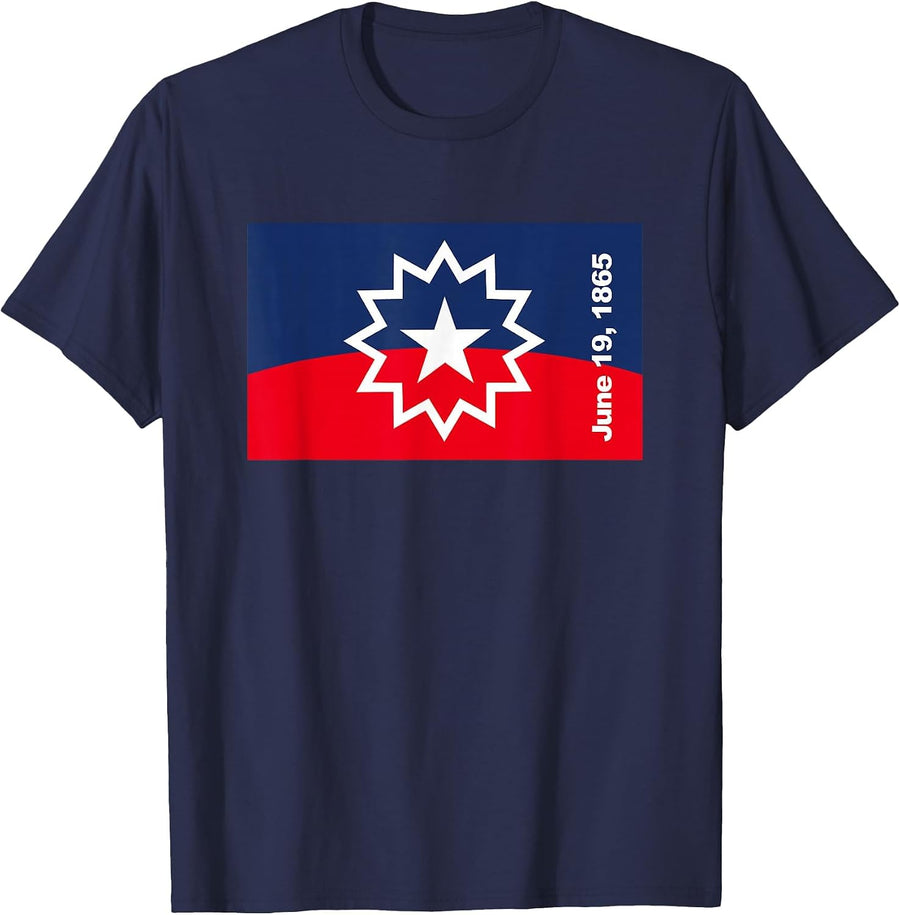 Juneteenth Flag T-Shirt - Navy Blue