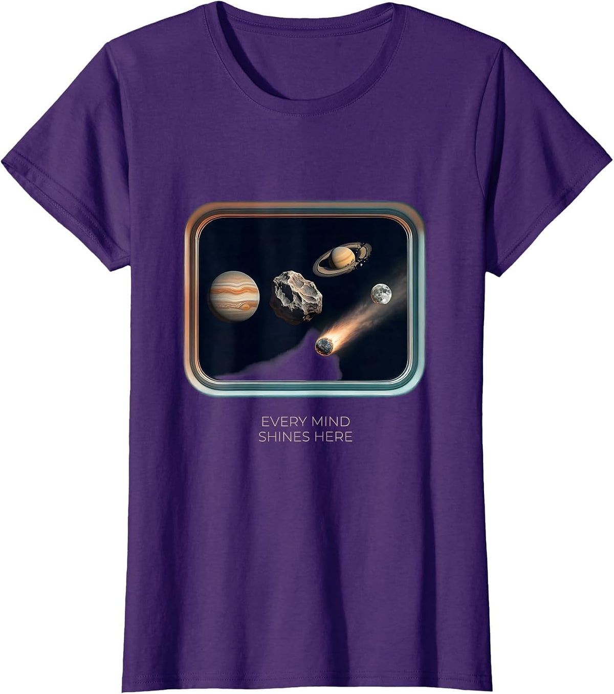 Women's Every Mind Shines Here Neurodiverse Universe Special T-Shirt - Purple