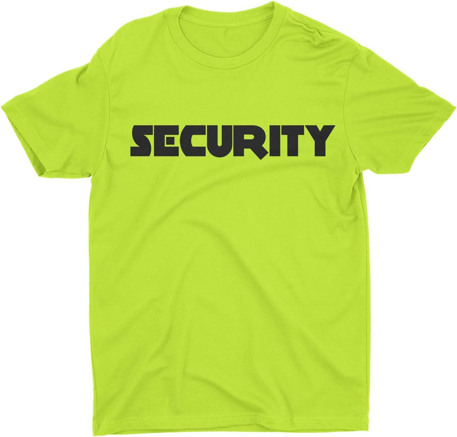 NYC FACTORY Men's Security T-Shirt Neon & Black Screen Printed - As Pictured