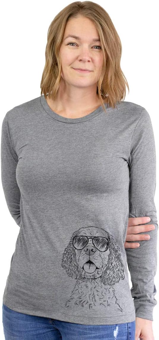 Aviator Baxter the American Cocker Spaniel Dog Triblend T-Shirt - Unisex Long Sleeve