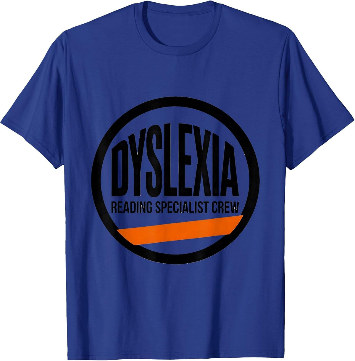 Dyslexia Reading Specialist Crew Brutalist Teacher Squad T-Shirt - Royal Blue