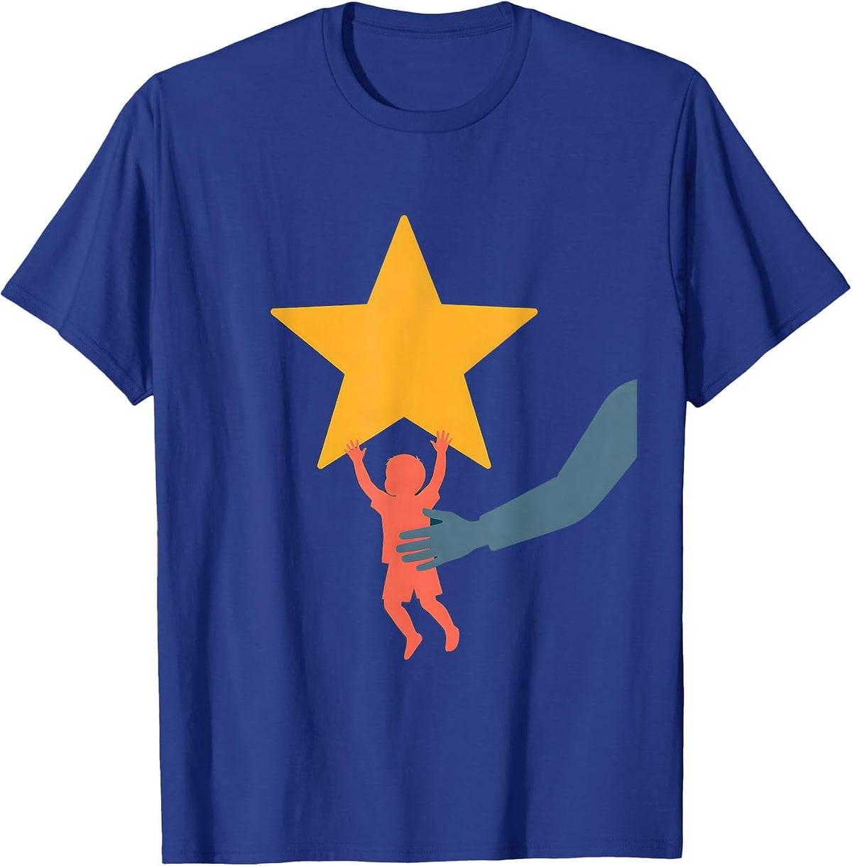 Sped Teacher Reaching for Stars Illustration T-Shirt - Royal Blue