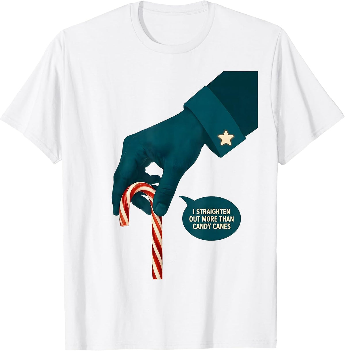 Men's I Straighten Out More Than Candy Canes Funny Chiropractor T-Shirt - White
