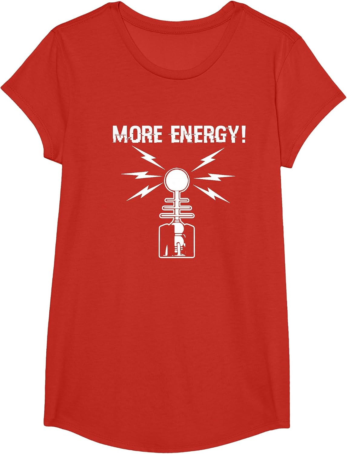 More Energy Tesla Coil Funny Physics Voltage T-Shirt T-Shirt - Girls Red