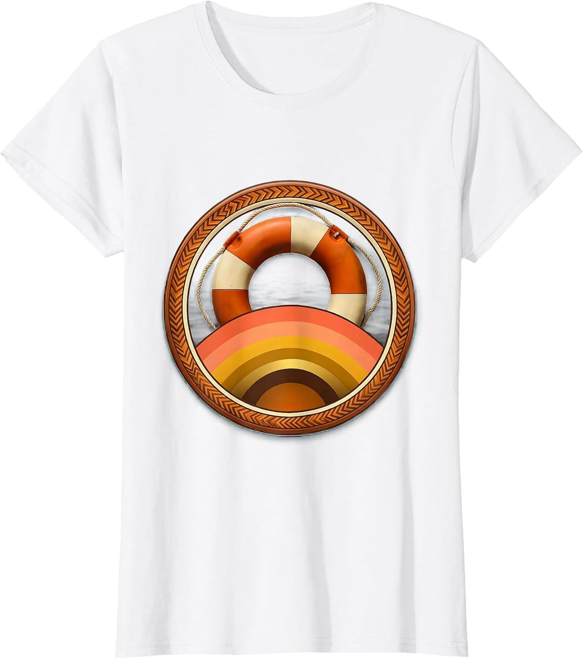 School Counselor Life Preserver Graphic Tee T-Shirt - White
