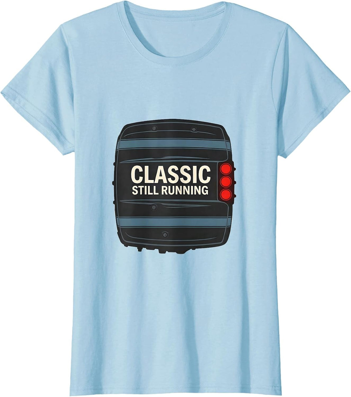 Women's Classic Still Running Vintage Muscle Car Racing Enthusiast T-Shirt - Baby Blue