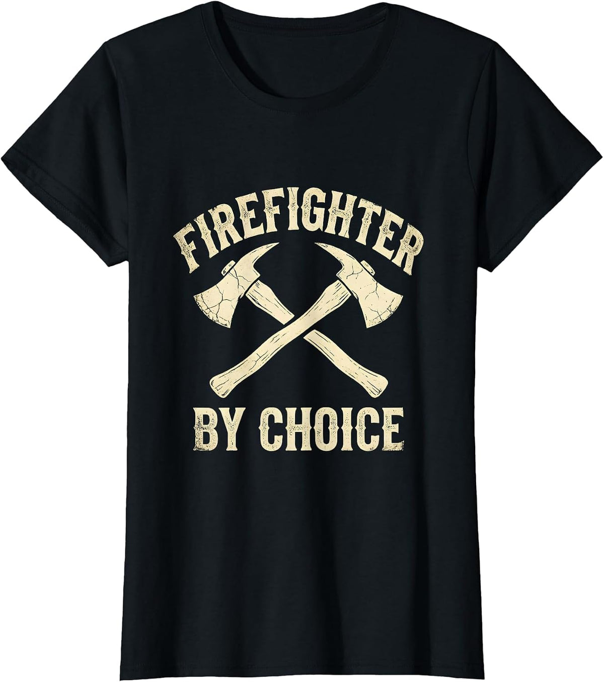 Firefighter By Choice Brave Hero Design T-Shirt - Black