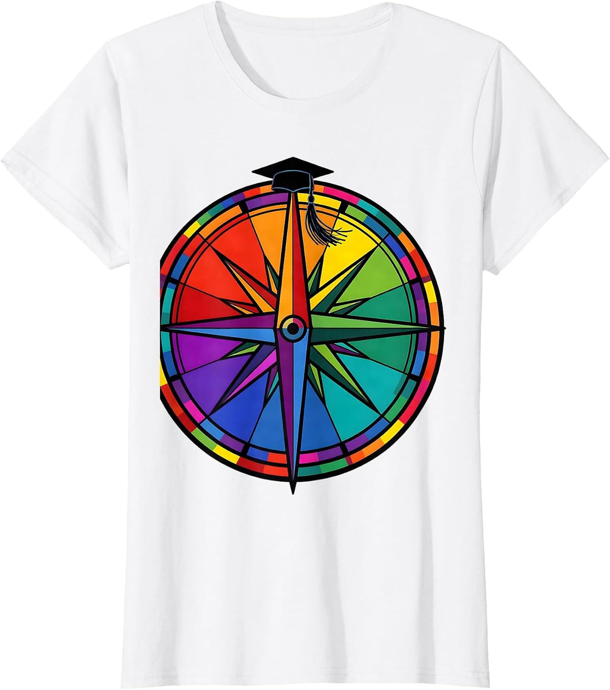 Special Education Compass Graduation Graphic T-Shirt - White