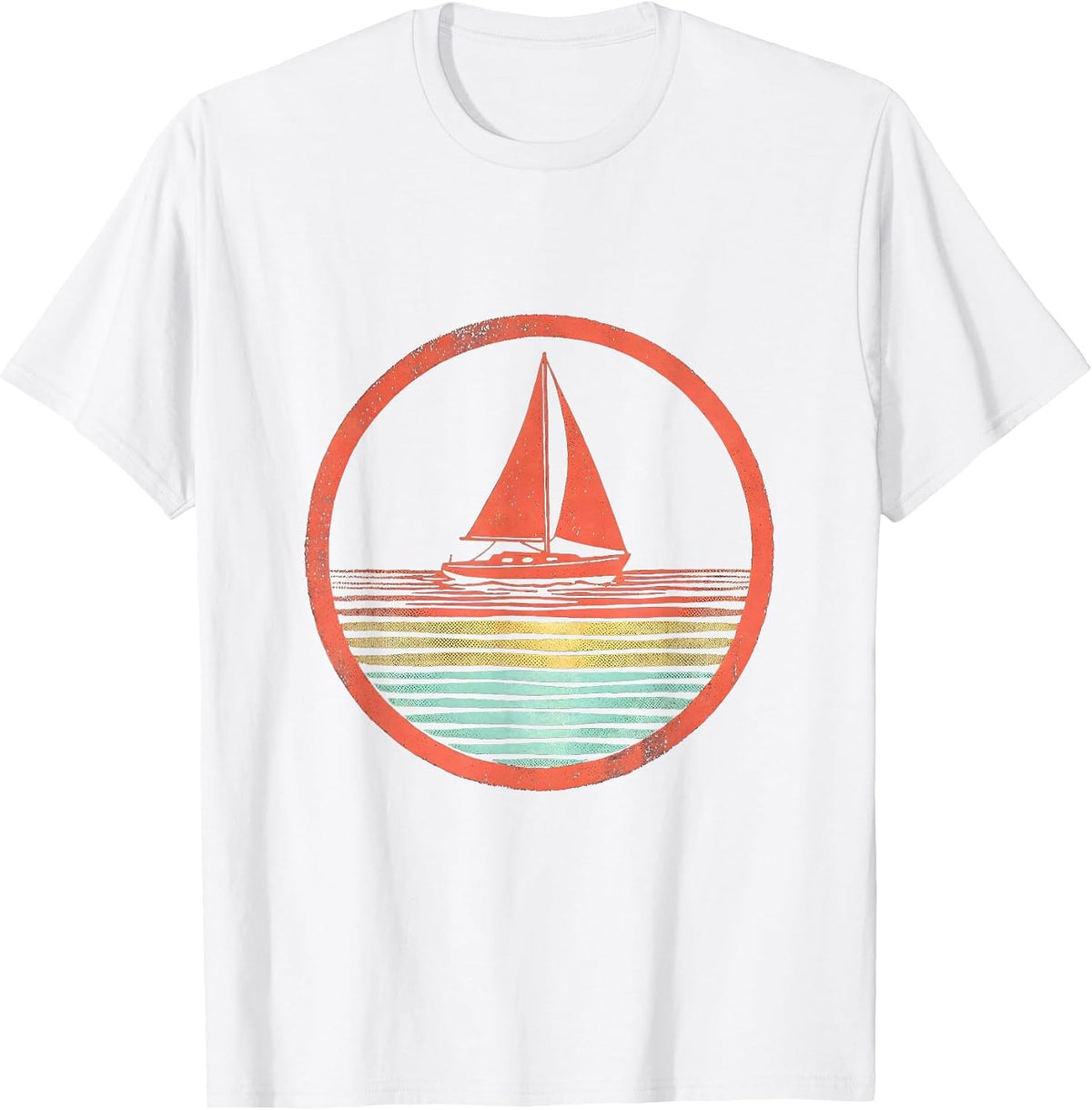 Men's Autism Awareness Sailboat Rainbow Reflection Art T-Shirt - White