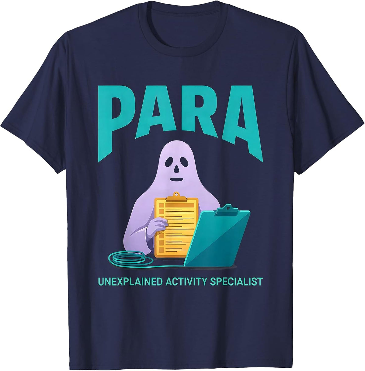 Men's Para, Unexplained Activity Specialist Funny Ghost T-Shirt - Navy Blue