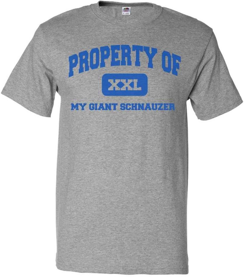 ShirtScope Property of My Giant Schnauzer T Shirt Funny Tee - Heather Grey