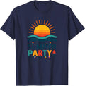 Labor Day End Of Summer Party Sunset Beach Celebration T-Shirt - Navy Blue