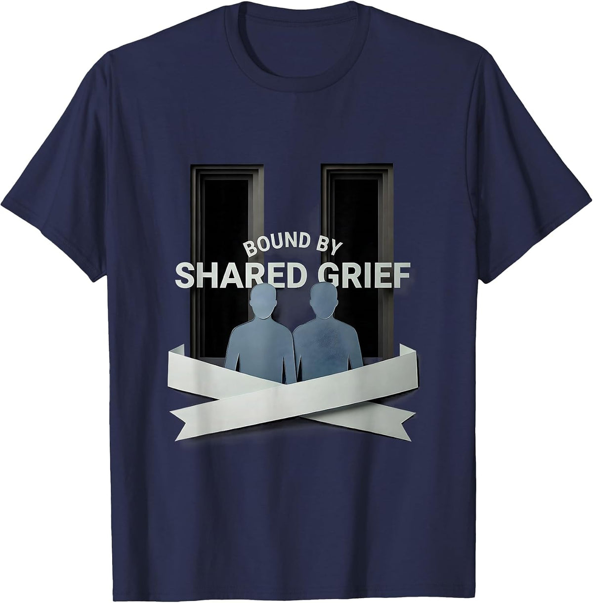 Bound by Shared Grief September 11 Memorial Design T-Shirt - Navy Blue