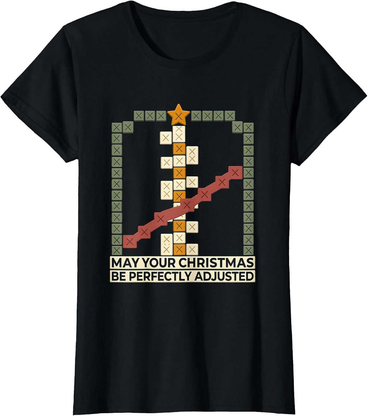 May Your Christmas Be Perfectly Adjusted Chiropractor T-Shirt - Black