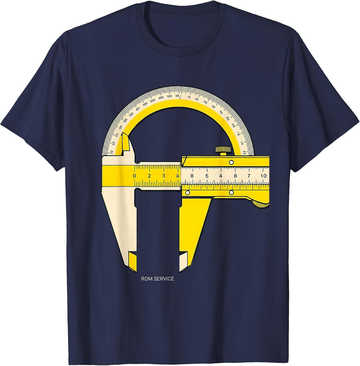Men's ROM Service Stencil Graphic Physical Therapist Humor PT OT T-Shirt - Navy Blue