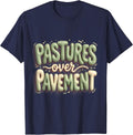 Pastures Over Pavement Country Life Design T-Shirt - Navy Blue