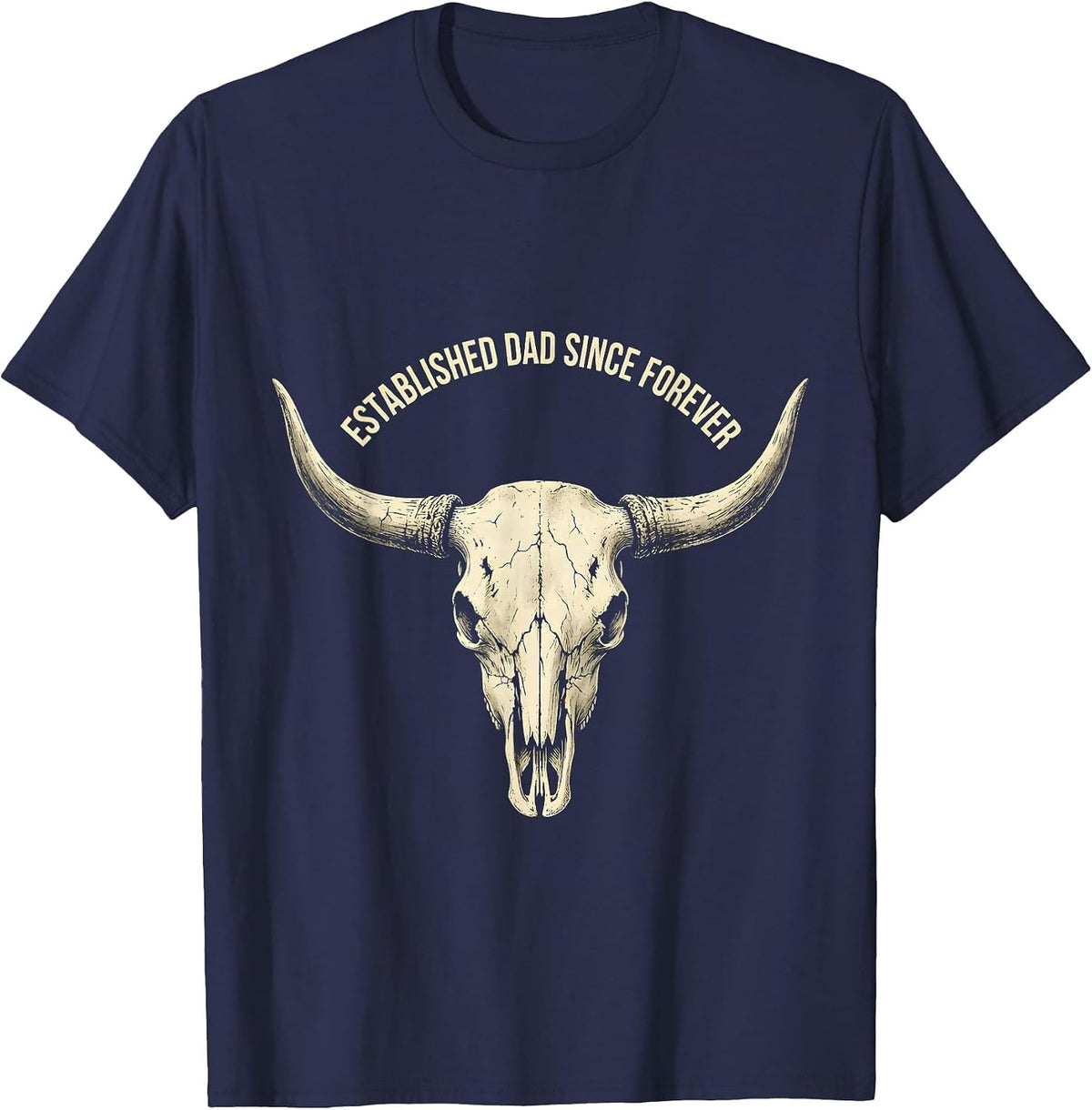 Established Dad Since Forever Funny Father Design T-Shirt - Navy Blue
