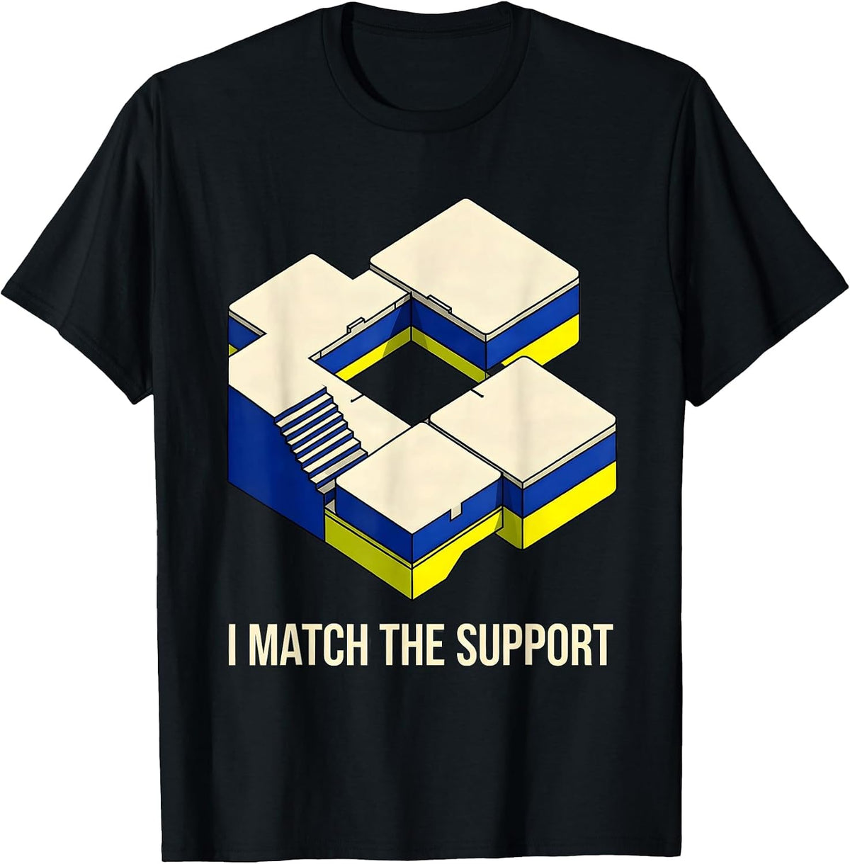 Men's I Match The Support Geometric Special Education Teacher SPED T-Shirt - Black