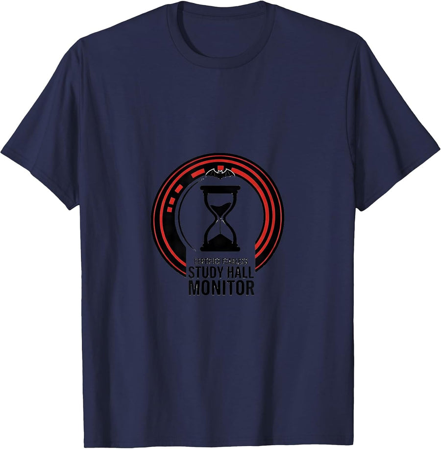 Certified Fearless Study Hall Monitor Funny School Staff T-Shirt - Navy Blue