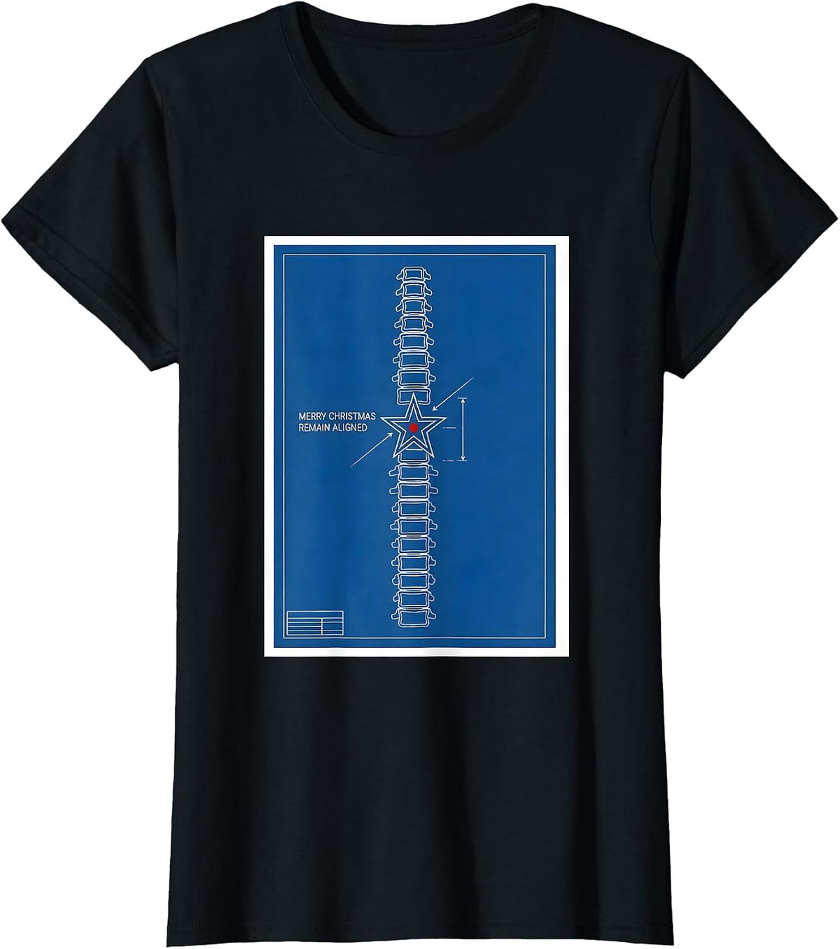 Merry Christmas, Remain Aligned Funny Chiropractor T-Shirt - Black
