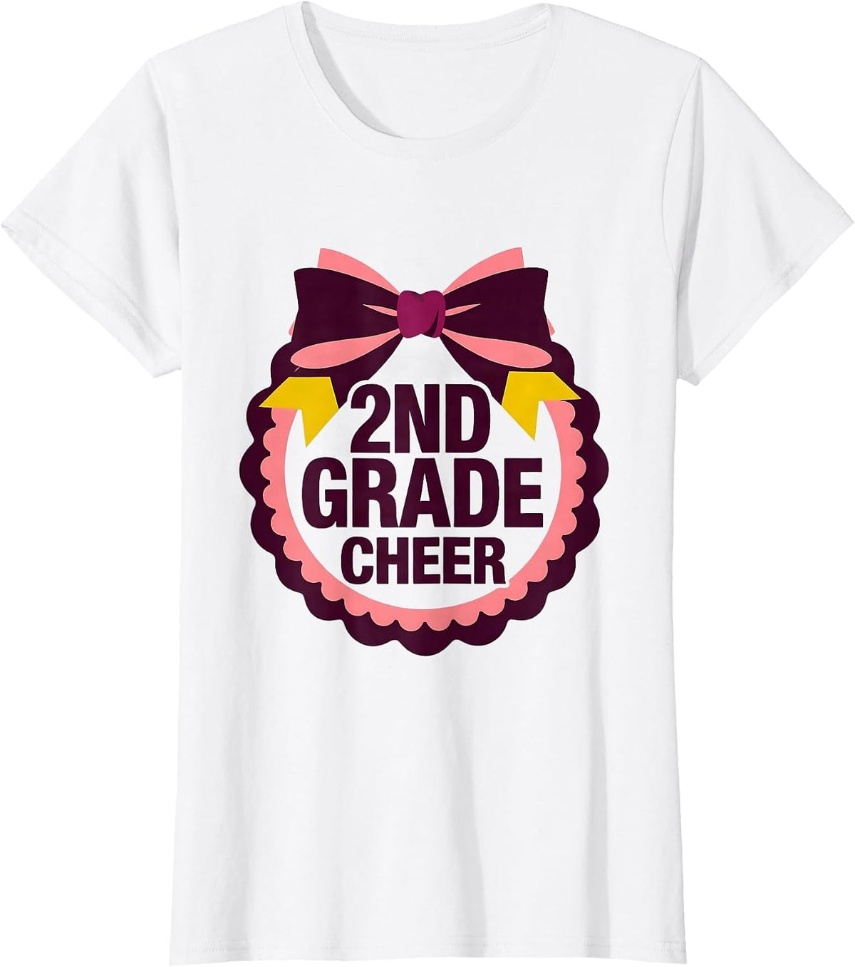Women's 2nd Grade Cheer Coquette Bow Back to School Second Grade T-Shirt - White