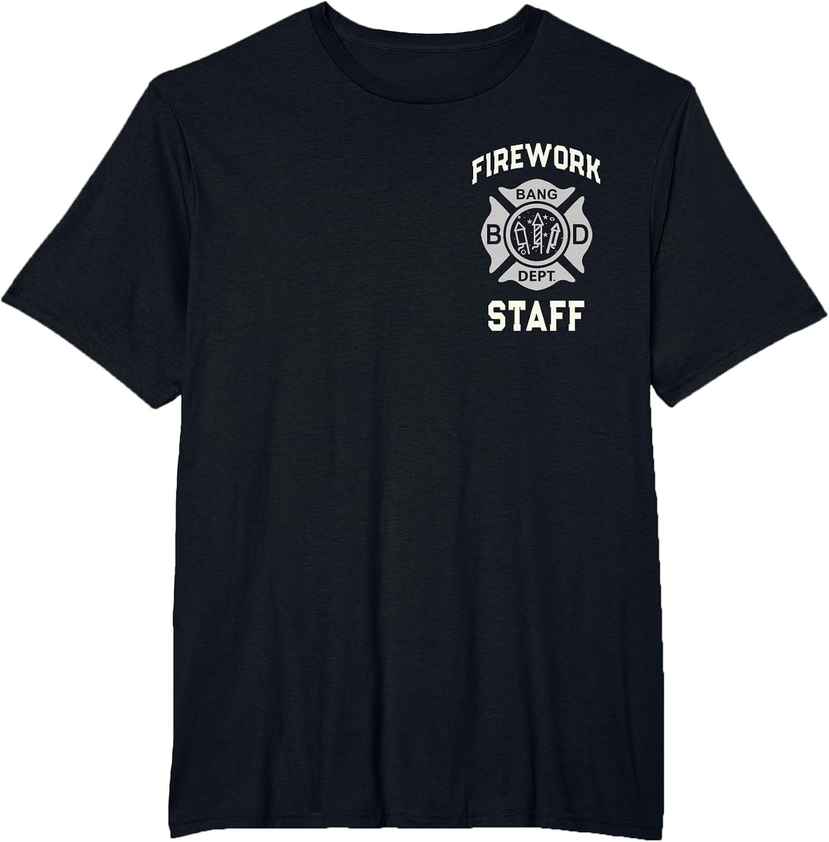 Official Firework Staff 4th of July Safety Crew Technician T-Shirt - Black