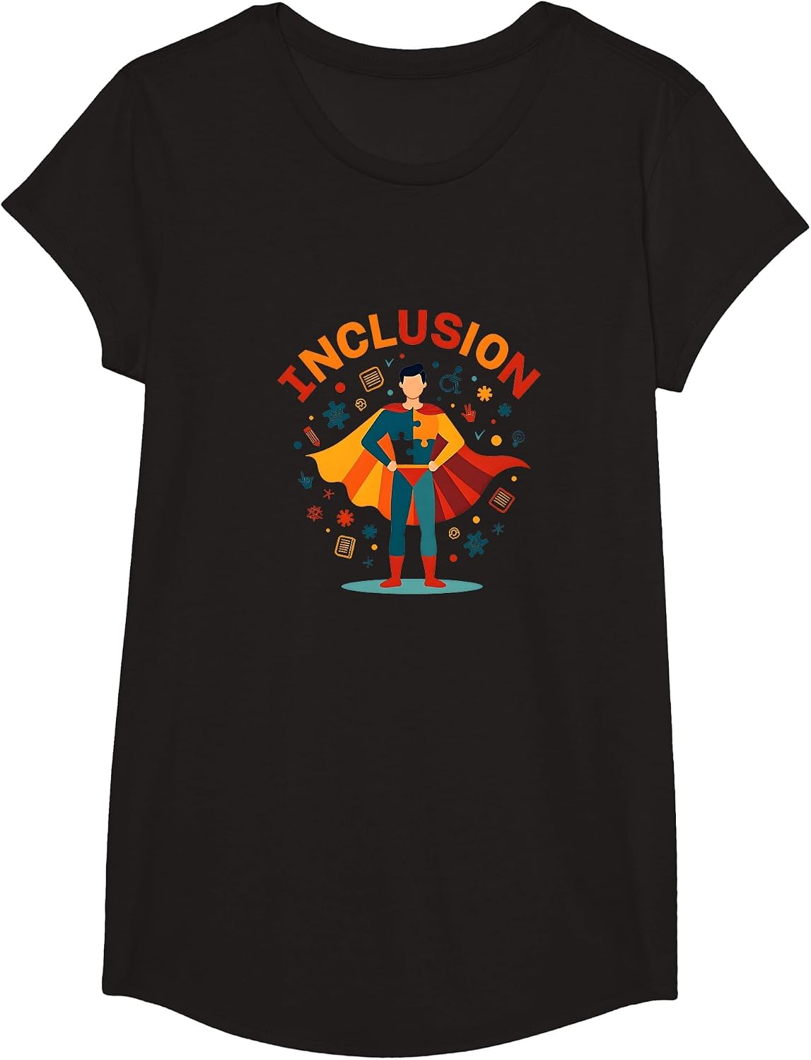 Mademark Teachers & Educators T-Shirt - Girls Black-inclusion Teacher Superhero Gift Special Education