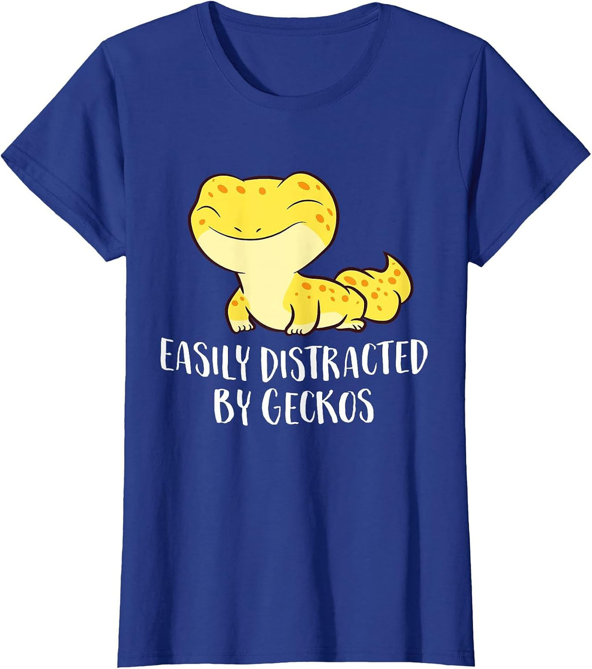 Easily Distracted By Geckos Cute Leopard Lizard Love Gecko T-Shirt - Royal Blue