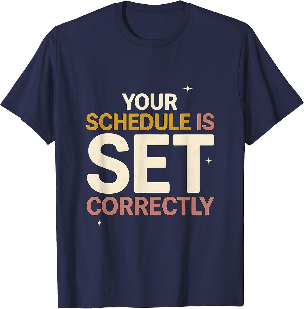 Men's Your Schedule Is Set Correctly Groovy Retro School Counselor T-Shirt - Navy Blue