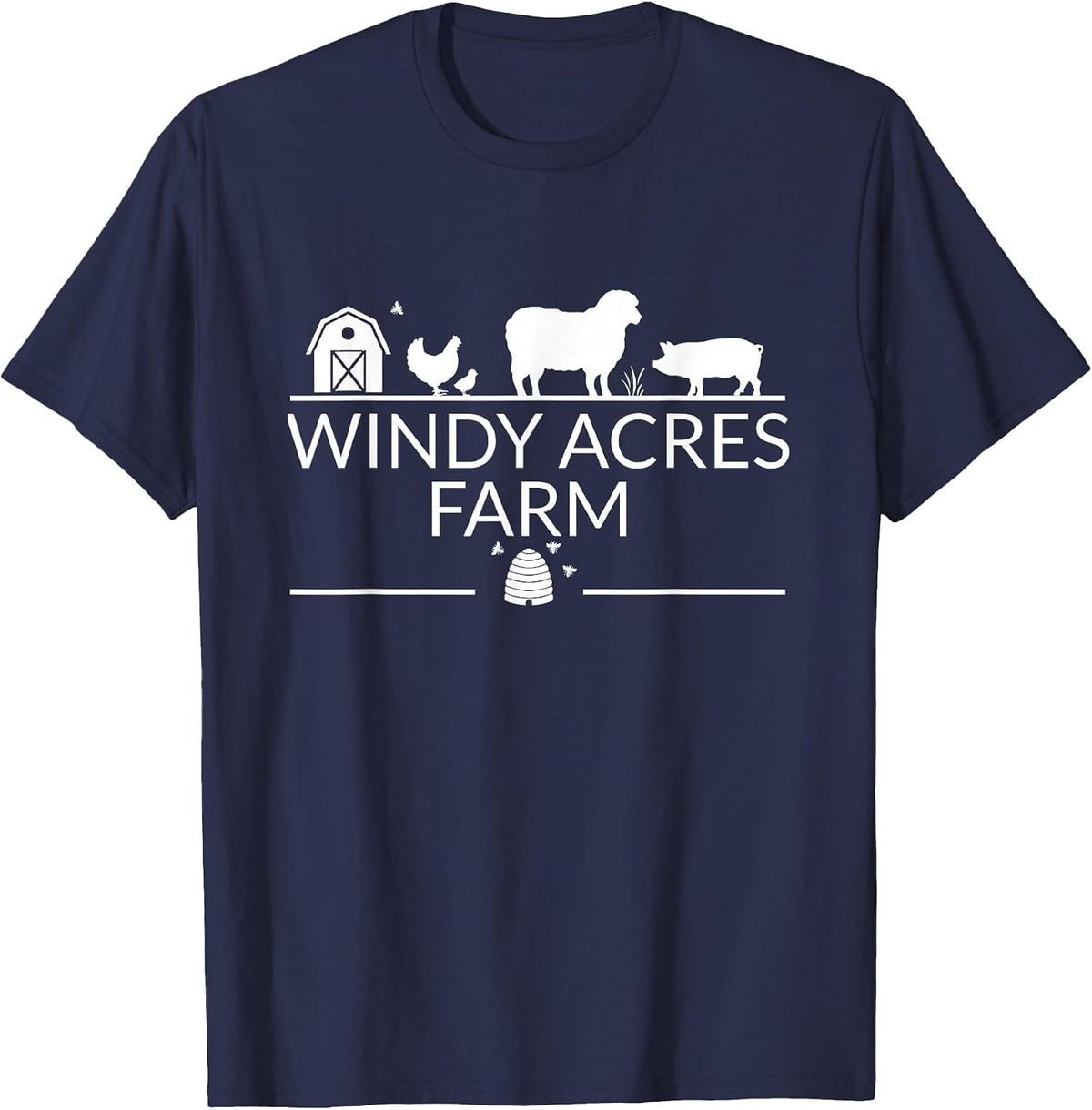 Windy Acres Farm Apparel T-Shirt - Navy Blue